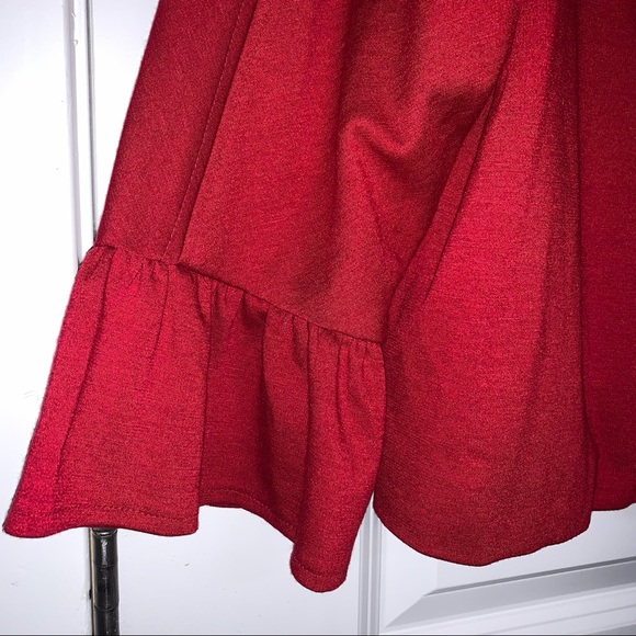 Women’s L New Directions Valentines Red Holiday Cropped 3/4 Sleeve Button Jacket - Picture 6 of 12